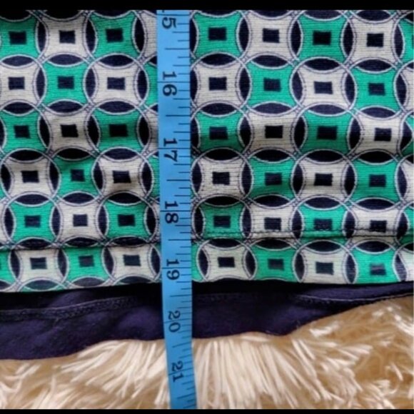 Croft & Barrow Navy Blue Sweater with Green Design Attached Blouse Women's Med - Picture 5 of 7